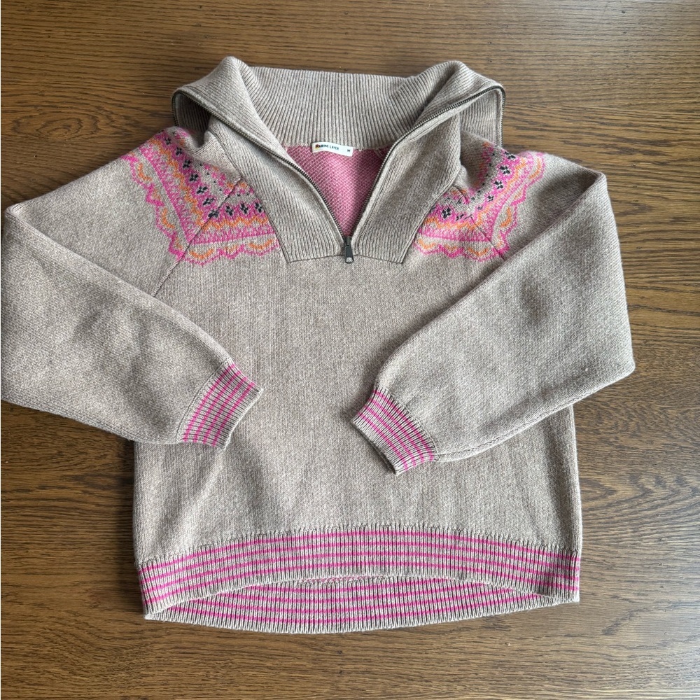 Women's Beige and Pink Sweater